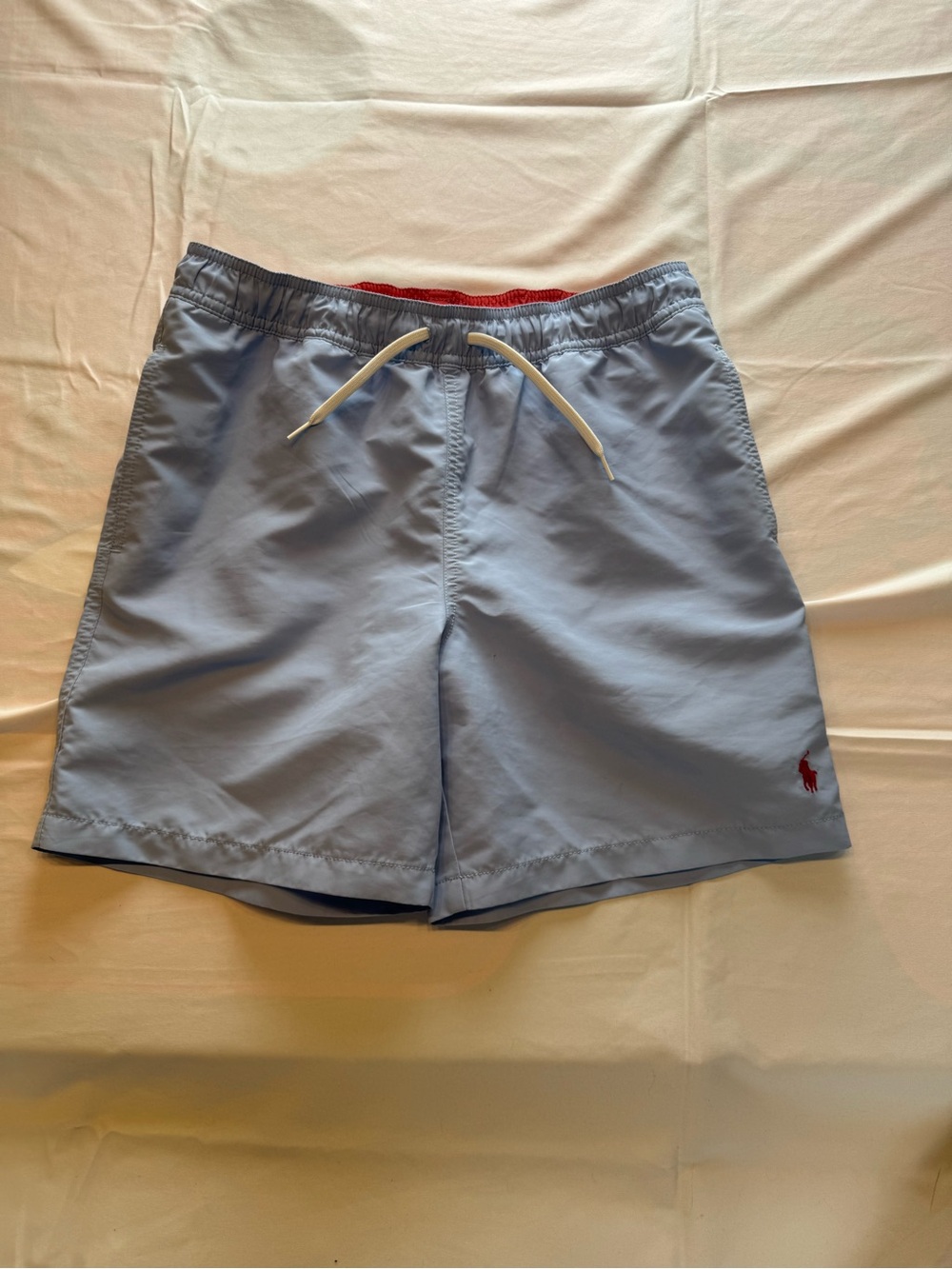 Polo Ralph Lauren Boys Swim Trunks Light Blue Red Pony Swim Shorts L 14-16 - Picture 5 of 8